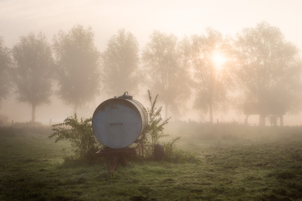 Zonsopkomst langs de Leie te Kortrijk