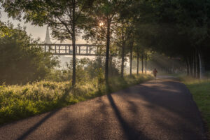 Zonsopkomst langs de Leie te Wervik